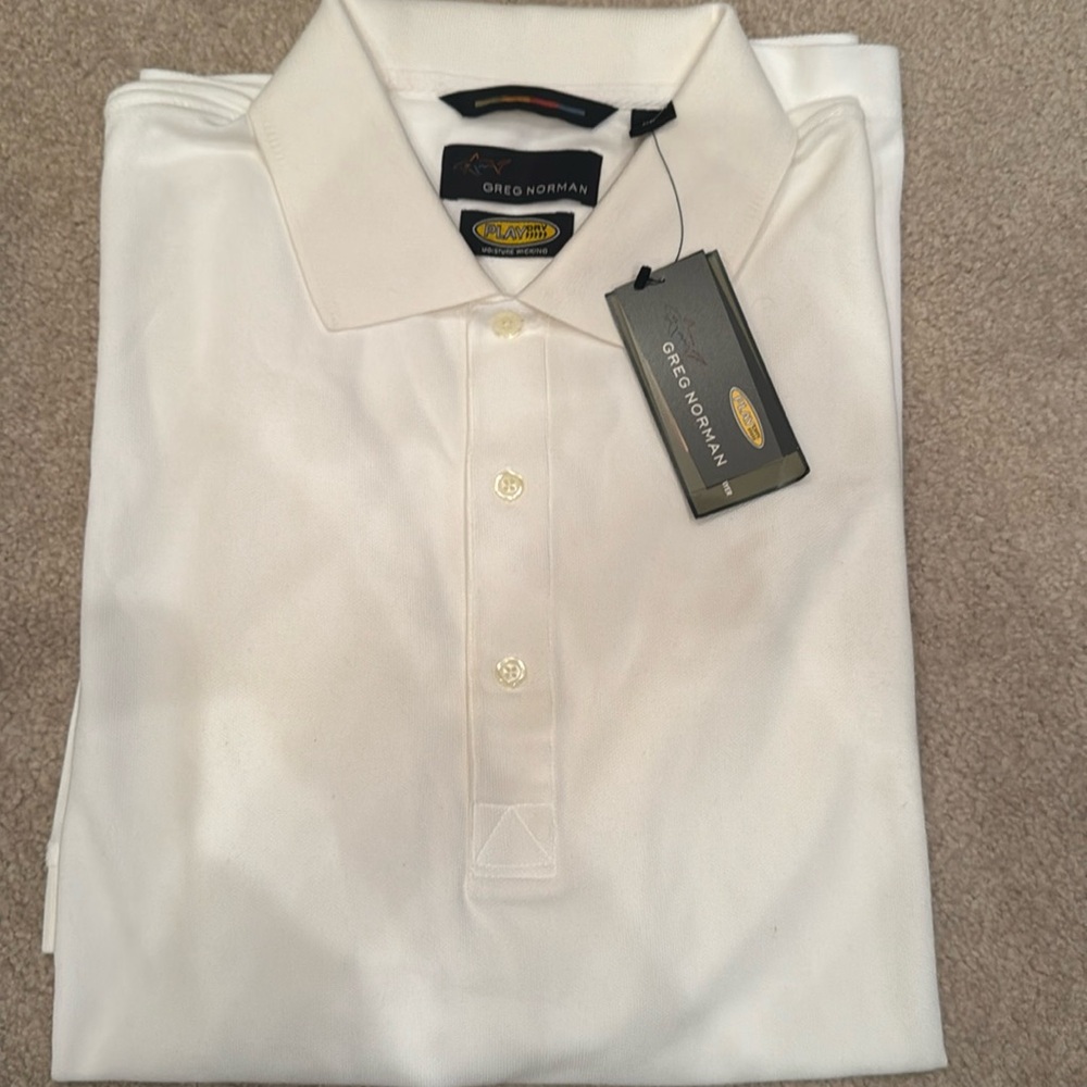 New cream white polo shirt